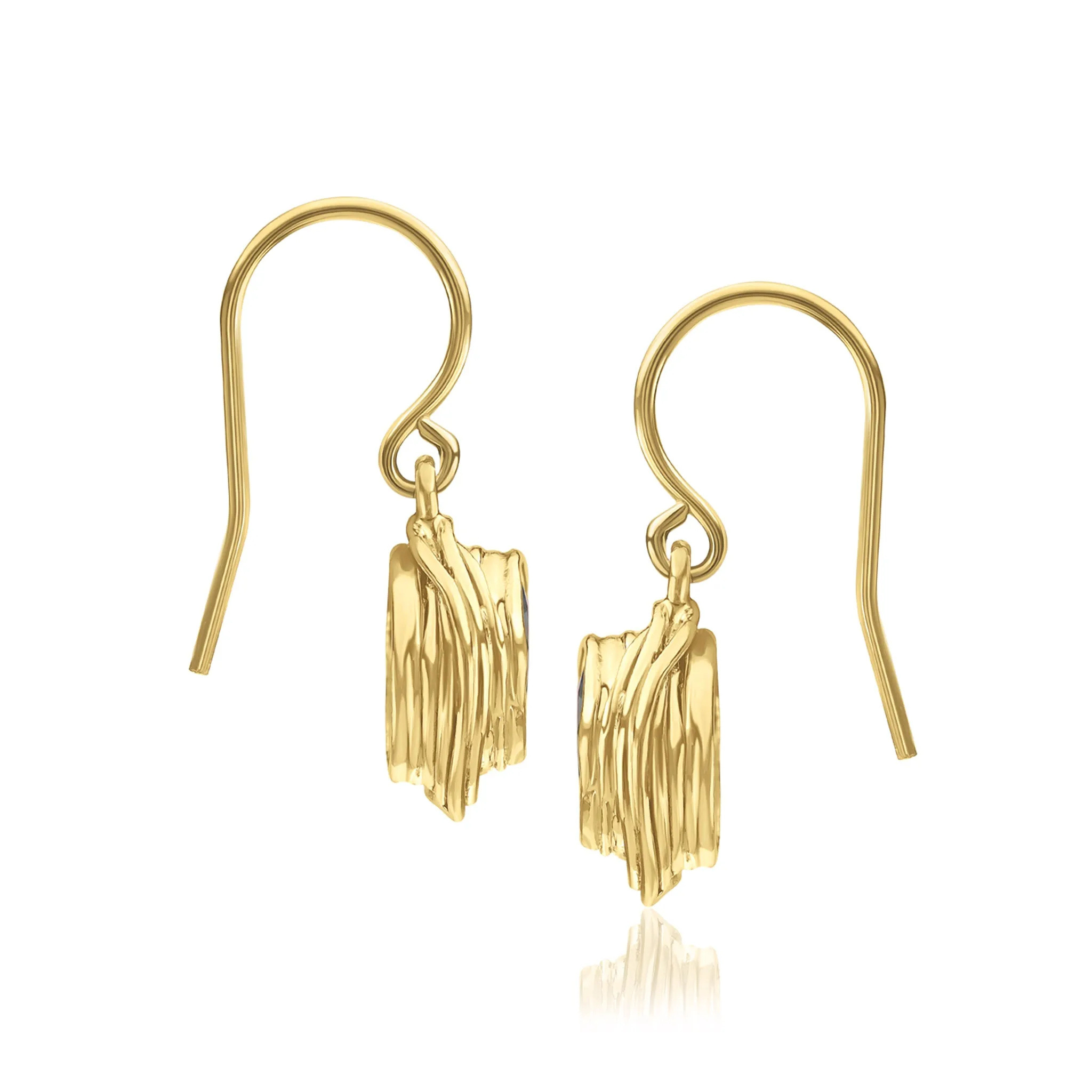 14K Gold Over Sterling Silver Peridot CZ Earrings
