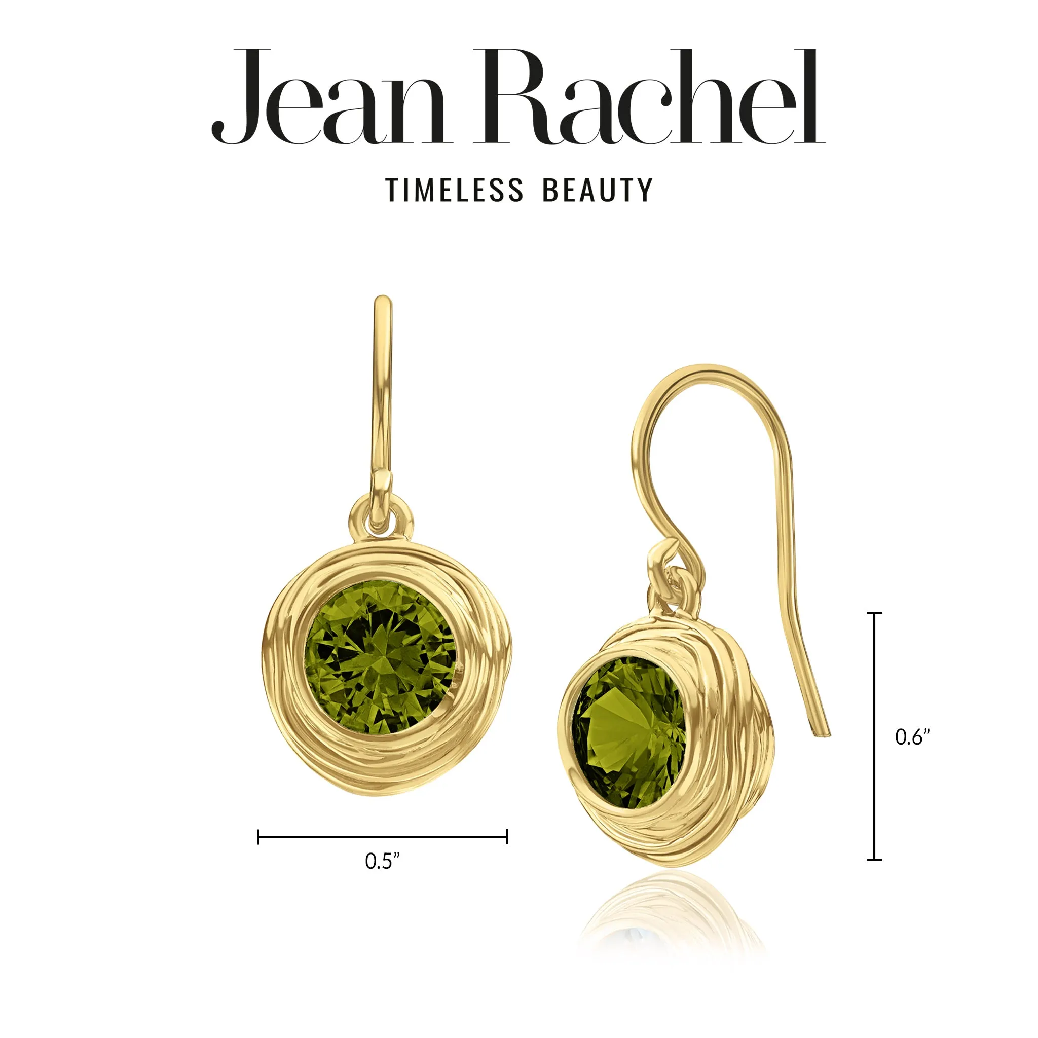14K Gold Over Sterling Silver Peridot CZ Earrings