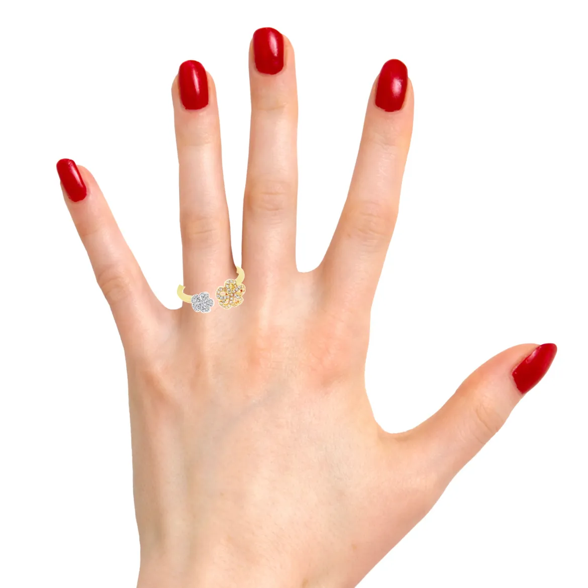 14K Two-Tone Flower Ring