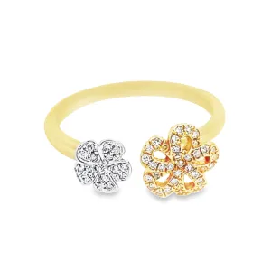14K Two-Tone Flower Ring