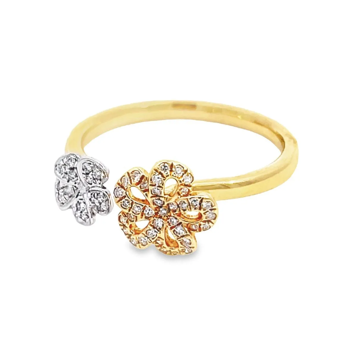 14K Two-Tone Flower Ring