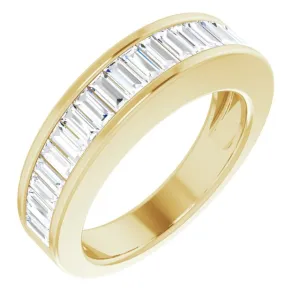 14K Yellow Gold 1 CTW Baguette Diamond Anniversary Band