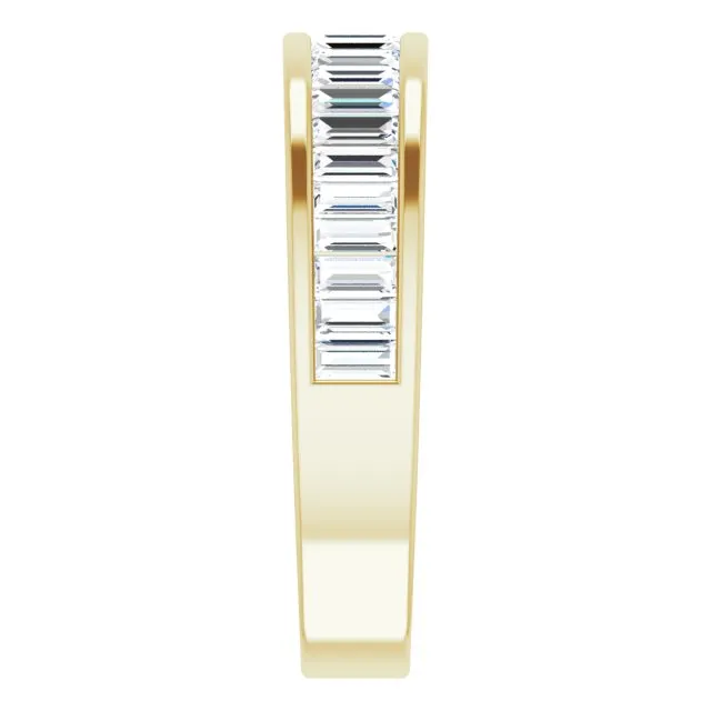 14K Yellow Gold 1 CTW Baguette Diamond Anniversary Band