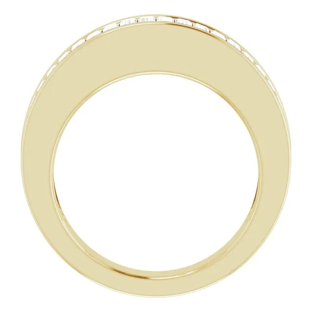14K Yellow Gold 1 CTW Baguette Diamond Anniversary Band