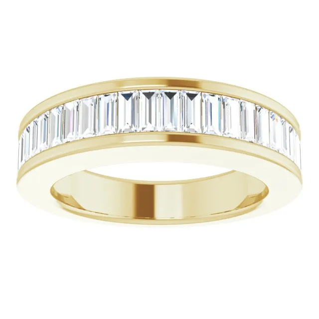 14K Yellow Gold 1 CTW Baguette Diamond Anniversary Band