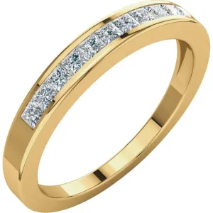 14K Yellow Gold 1/3 CTW Square Diamond Anniversary Band
