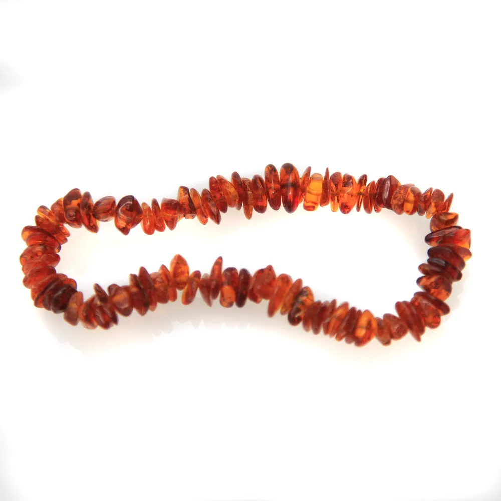 1AC925-B9: Amber Stretch Bracelet Chip Disc