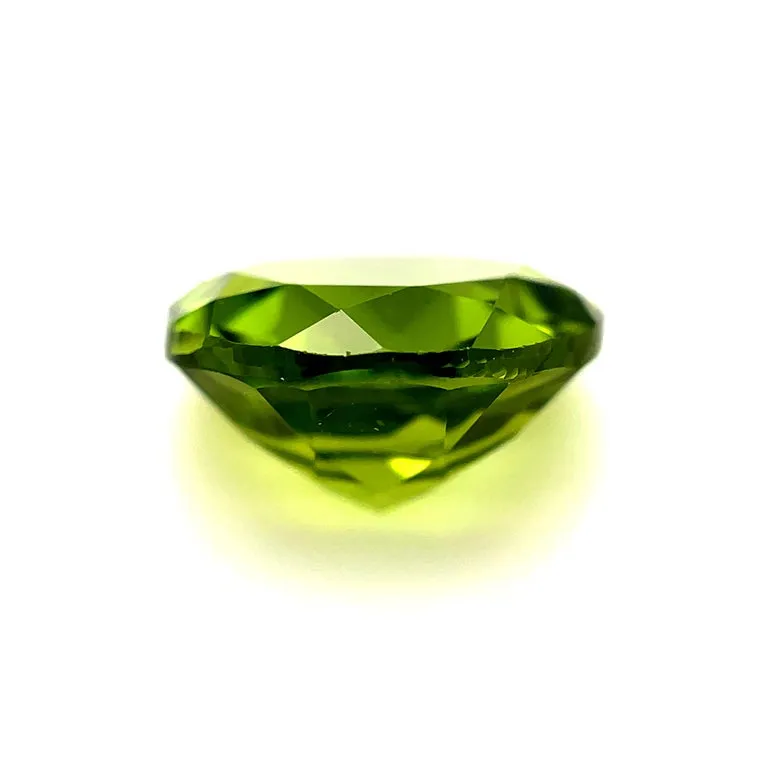 5.26 Carat Apple Green Peridot Round, Unset Loose Pendant, 3-Stone Ring Gemstone