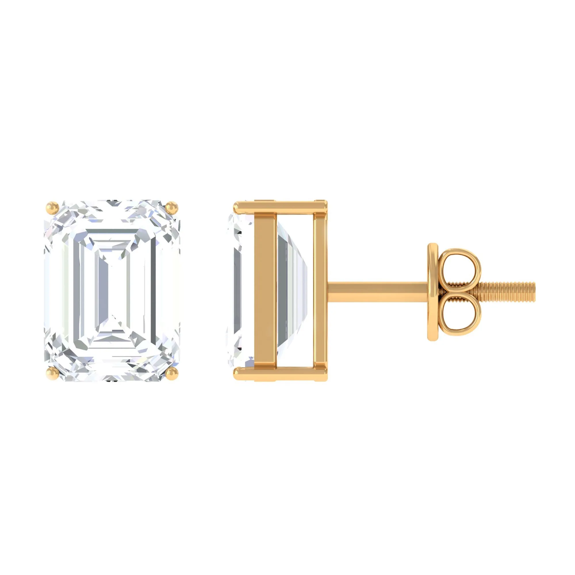 6X8 MM Octagon Shape Moissanite Solitaire Stud Earrings