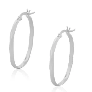 925 Sterling Silver Oval Twisted Hoop Earrings