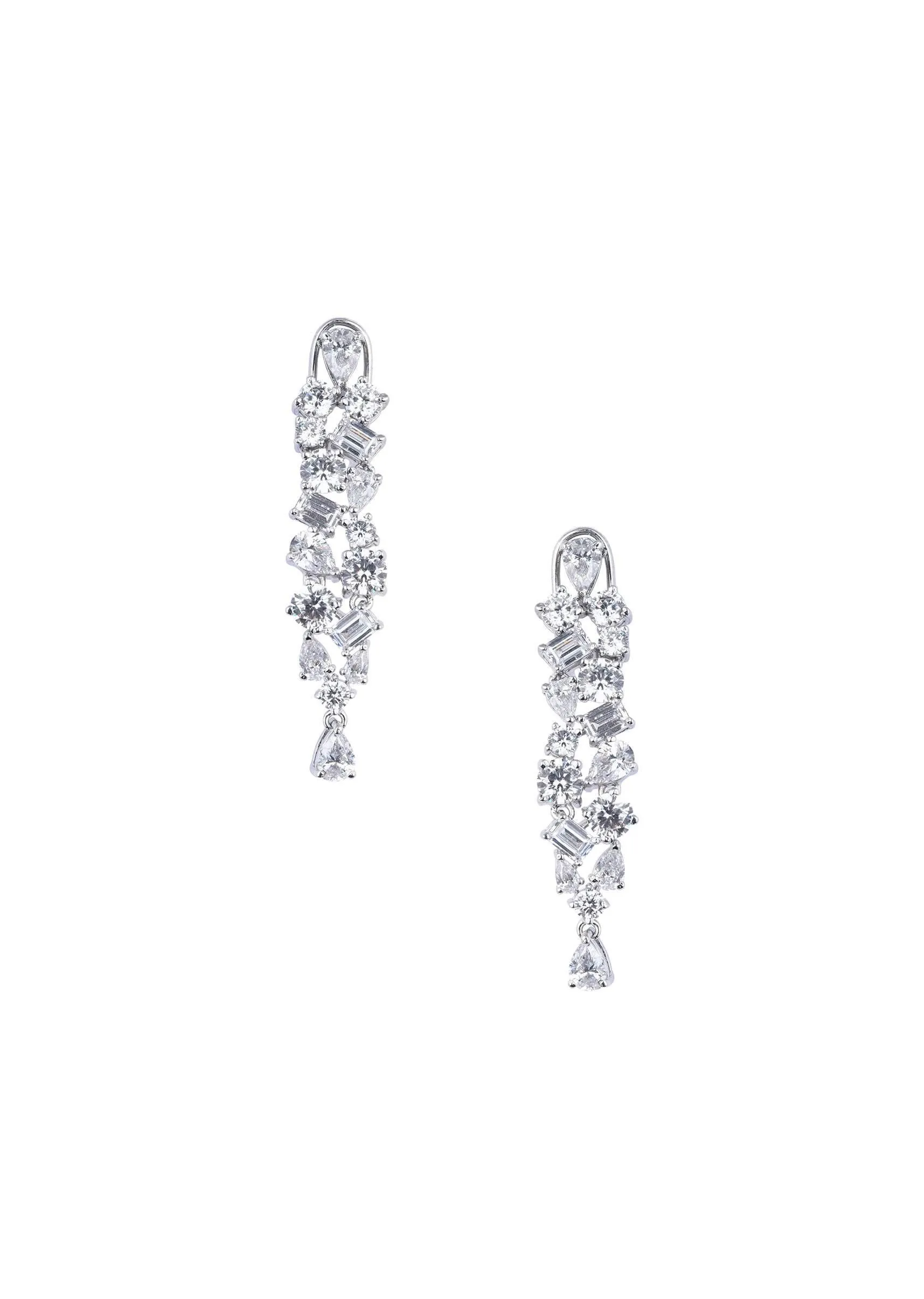 92.5 Sterling Silver Swarovski Studded Danglers