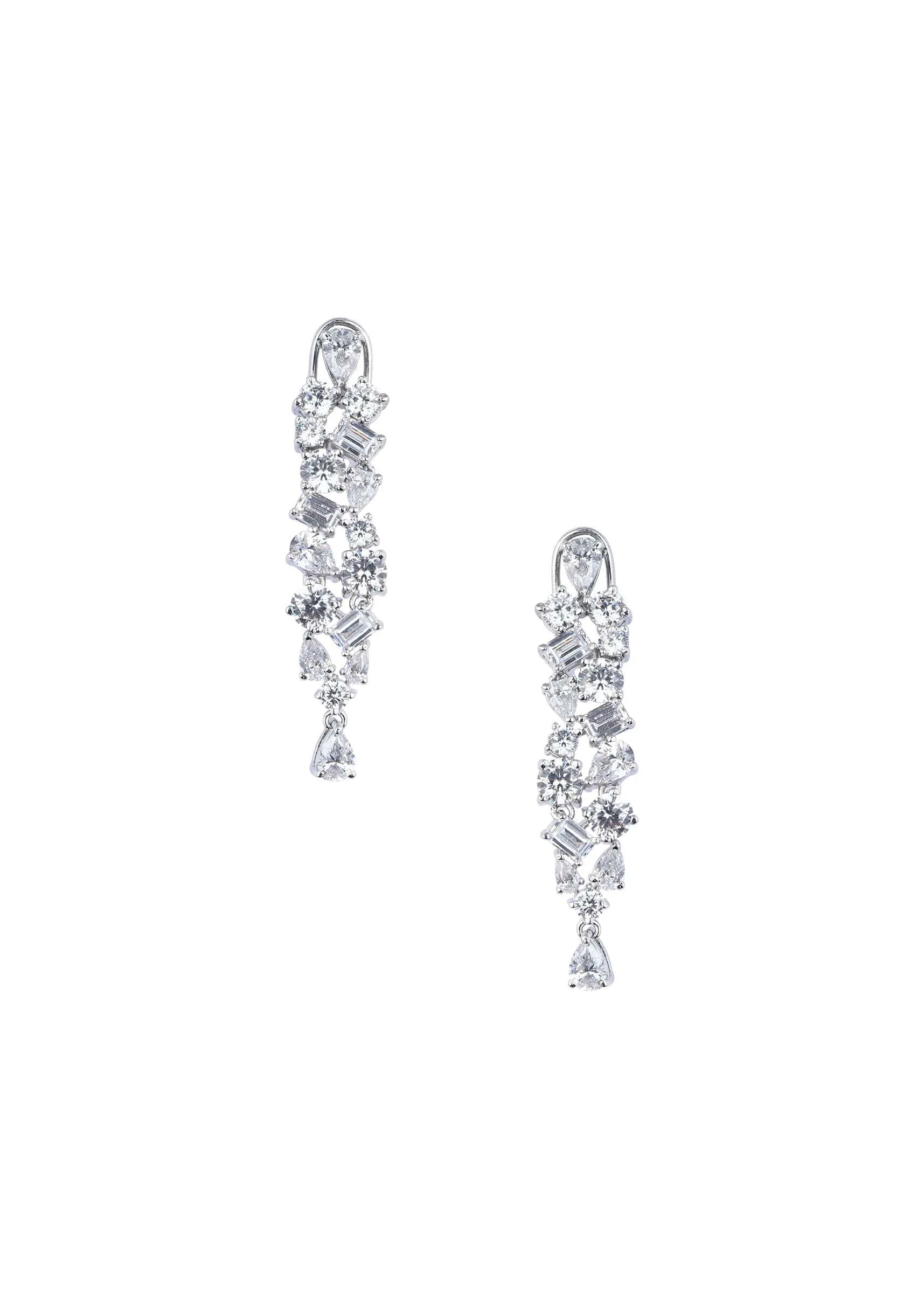 92.5 Sterling Silver Swarovski Studded Danglers