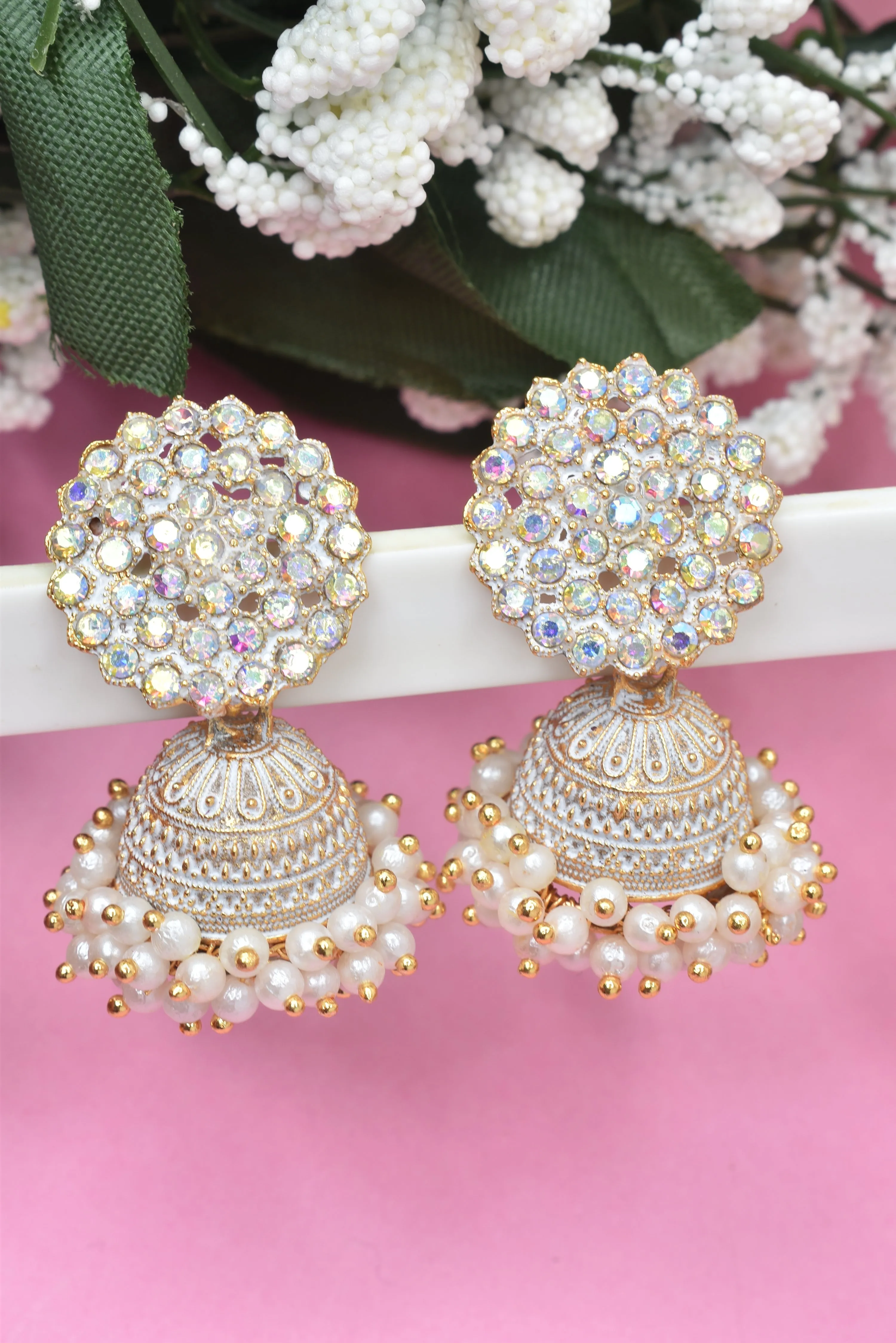 Big Multicolored Jhumki Zumkas: Women's Party Earrings