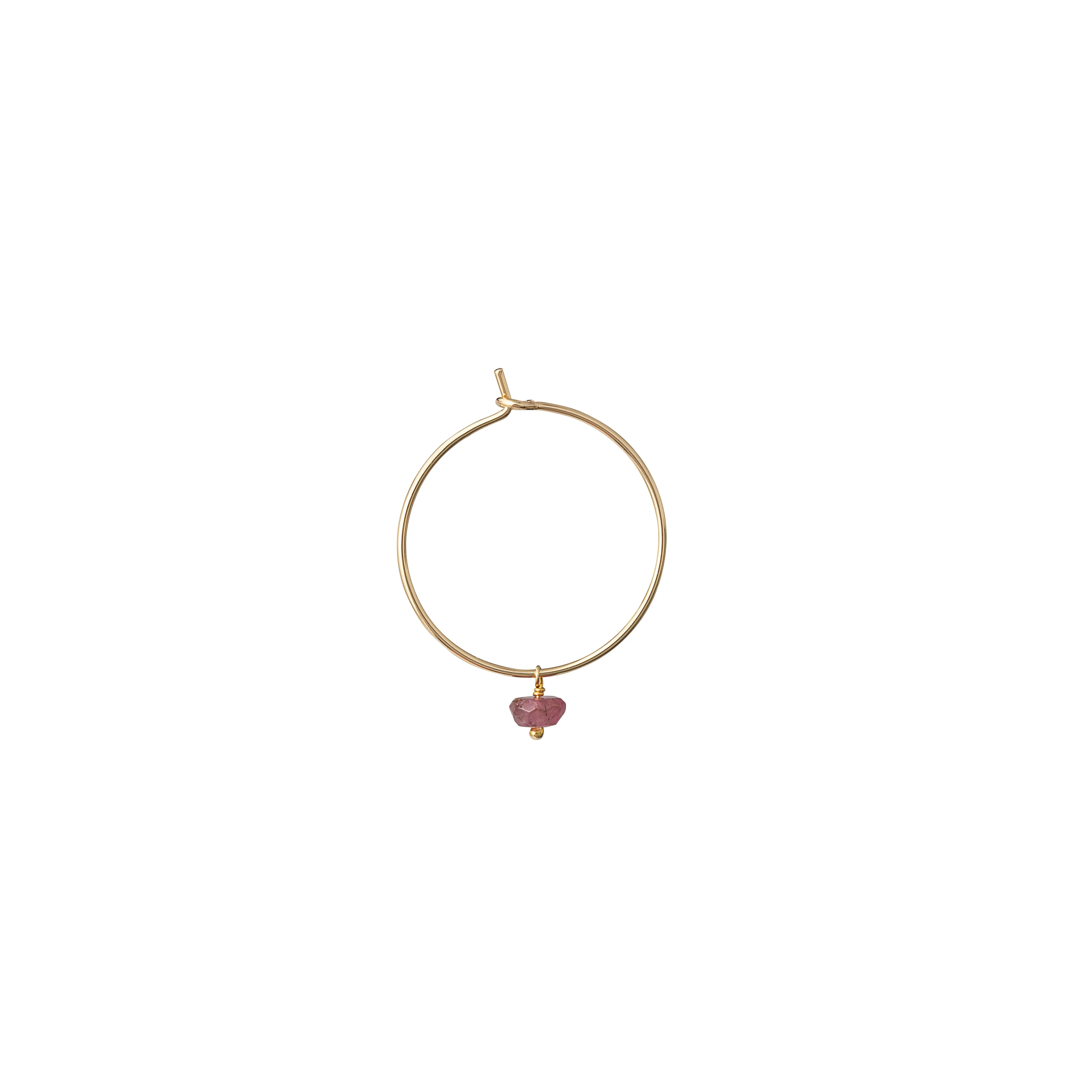 DELICATE HOOPS w/ MINI PINK TOURMALINE