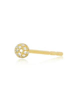 EF Collection Disco Ball Stud Earring in Yellow Gold