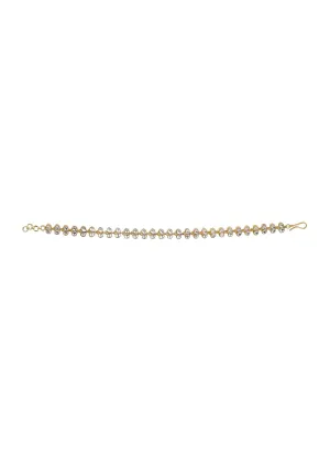 Gold Finish Kundan Embedded Payal With Beads - Set of 2