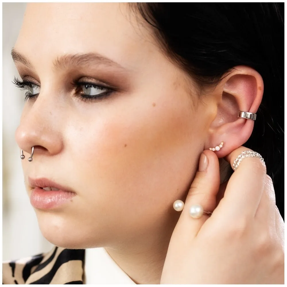 Hannah Martin Opal Stud Earrings - Silver - SPS-414