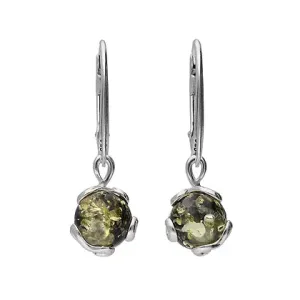 MILENA Amber Silver Drop Dangle Earrings