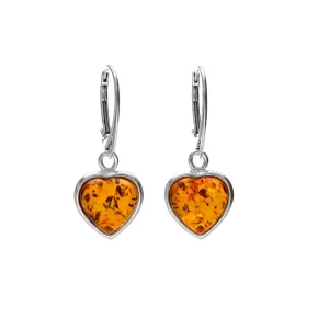 MILENA Earrings Silver and Baltic Amber Heart
