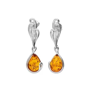 MILENA Silver Amber Earrings
