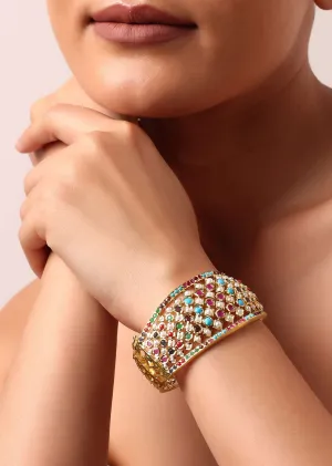 Multicolor Bangle With Embedded Kundan