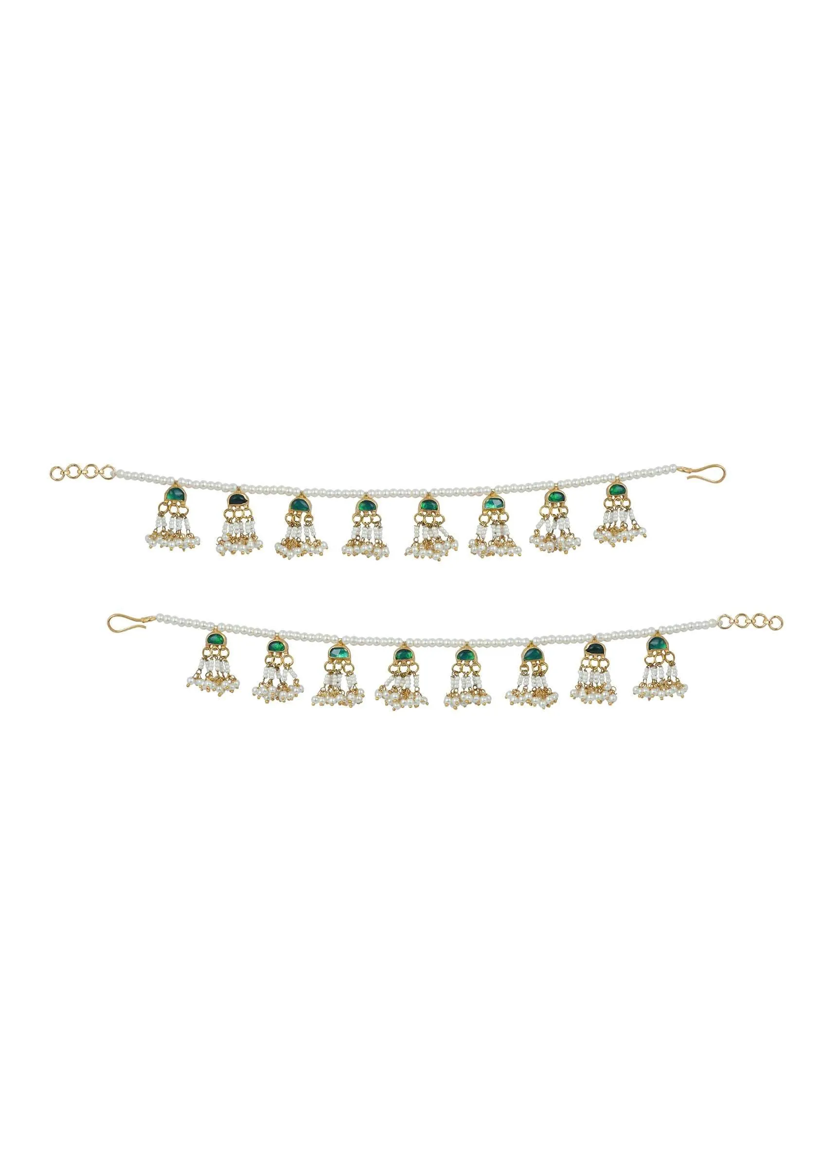 Multicolor Payal With Beads And Geometric Motifs - Set of 2