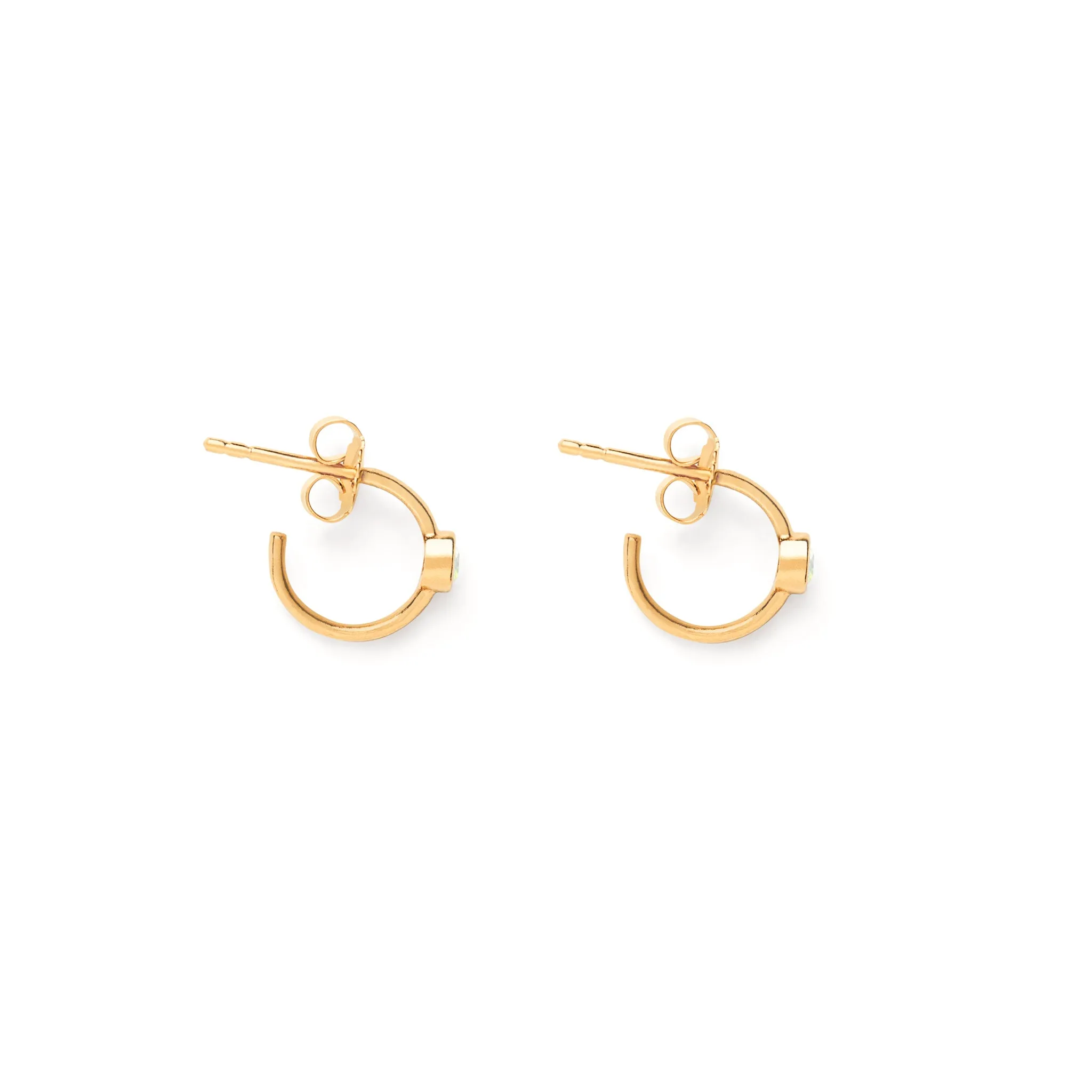 October Opal Birthstone Astrea Hoop Earrings