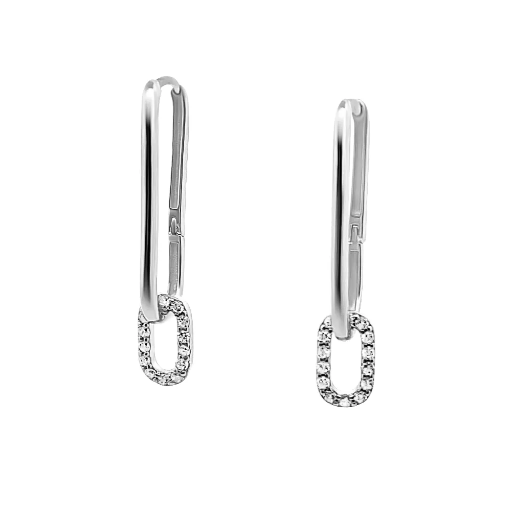 Paper Clip Removable Hoop Drop Earrings