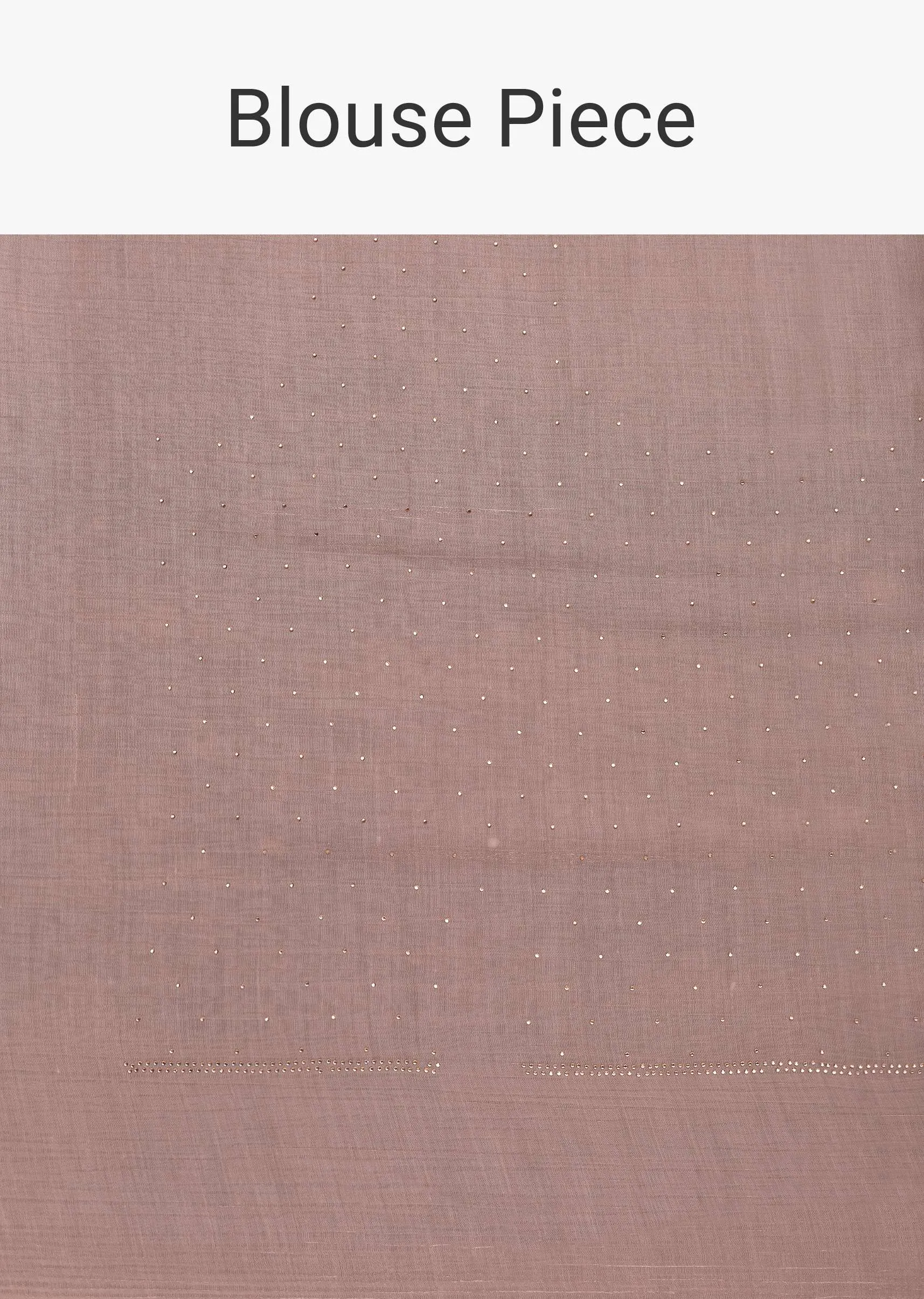 Peach Chiffon Saree With Swarovski Embellishments And Unstitched Blouse Piece