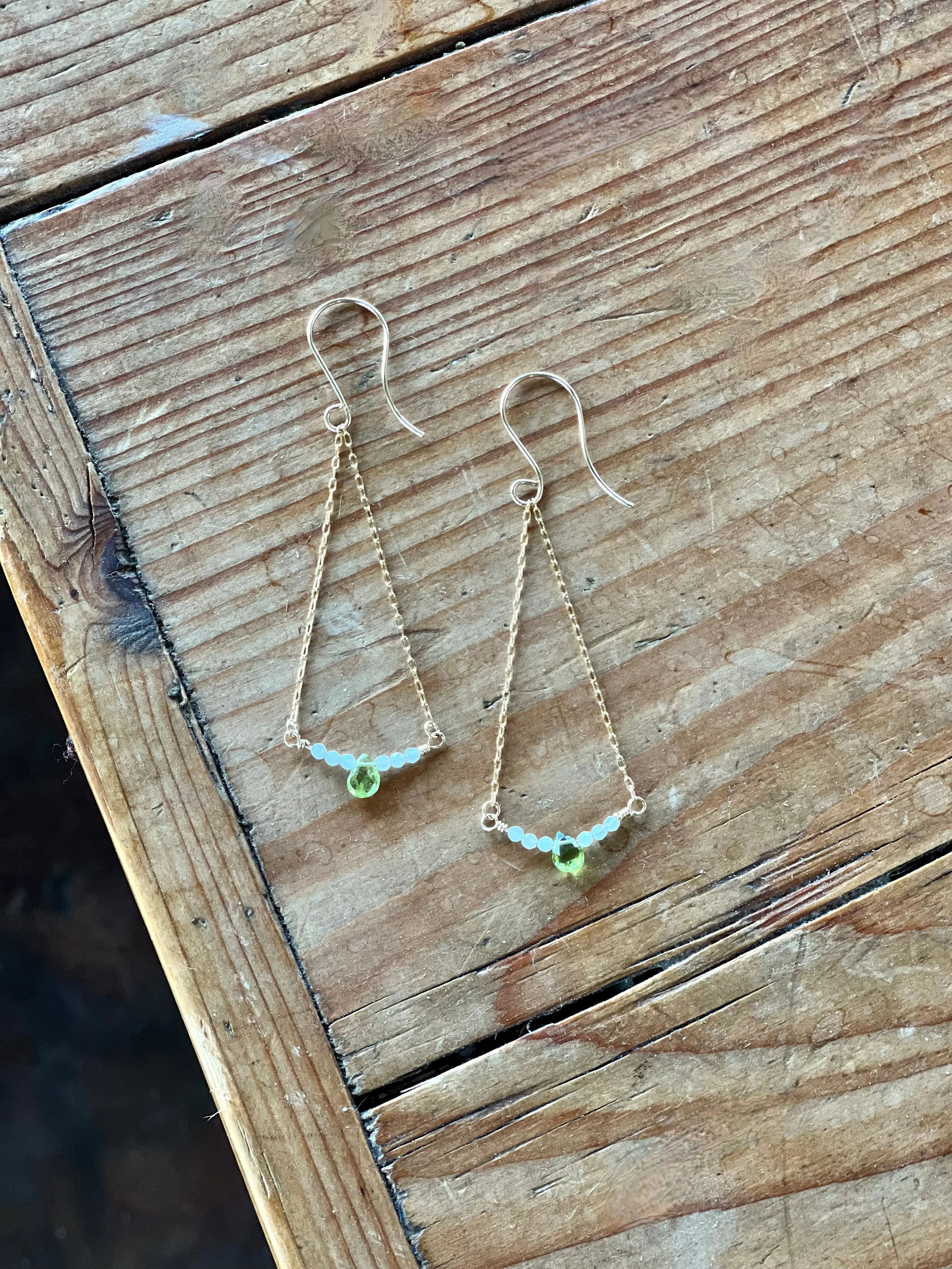 Pear Shaped QZ Gold Drop Earrings
