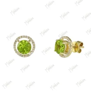 Peridot Earring With Greenish Tint