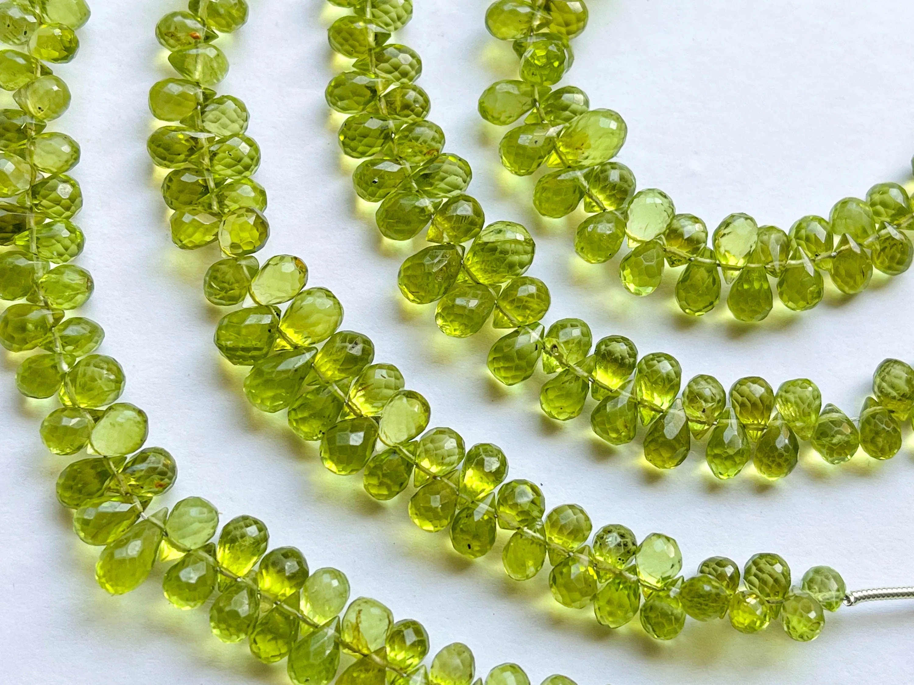 Peridot Faceted Drops