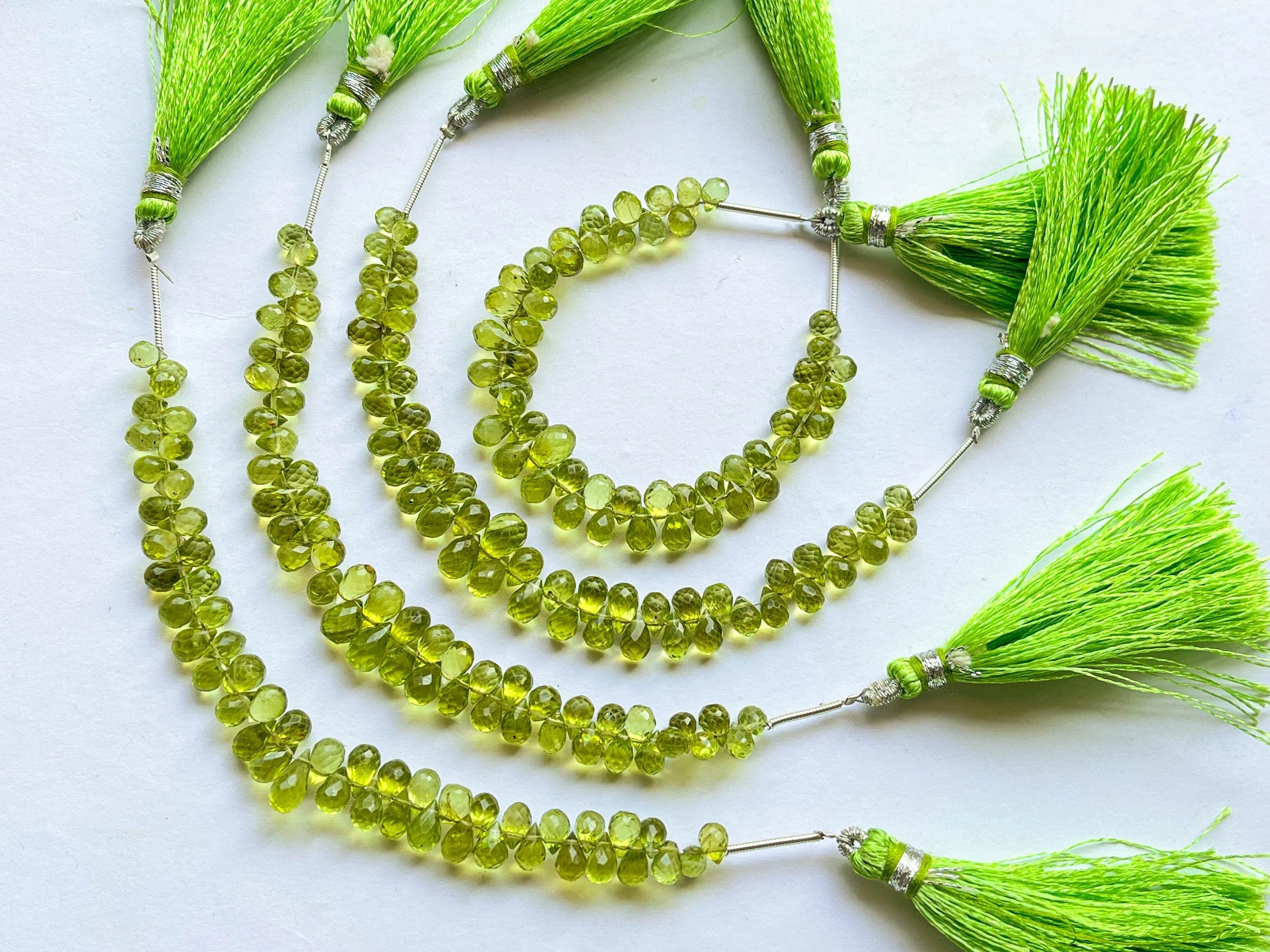 Peridot Faceted Drops