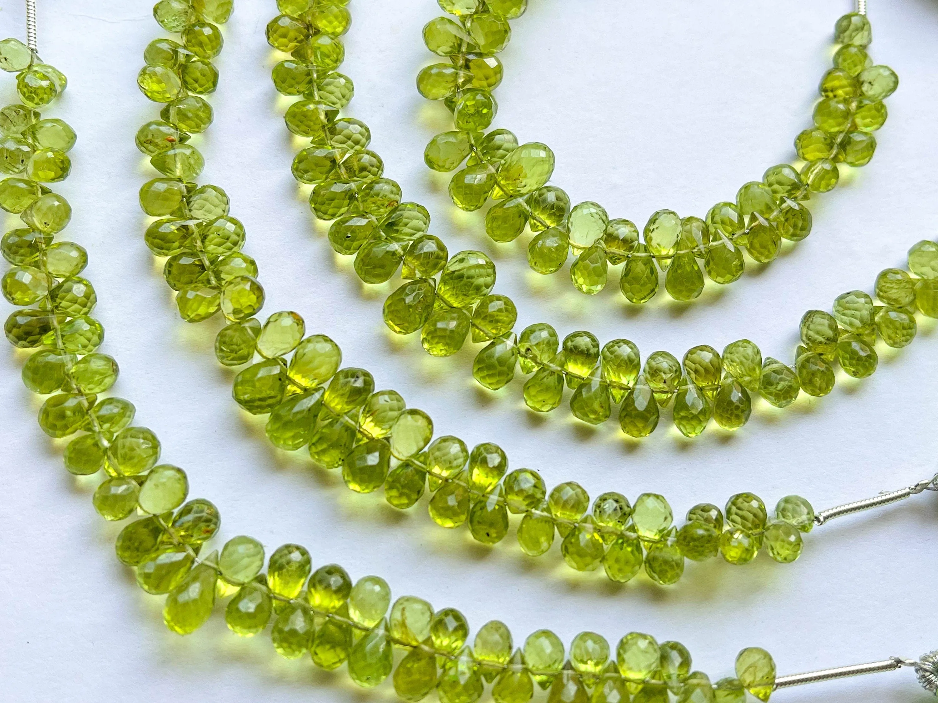 Peridot Faceted Drops