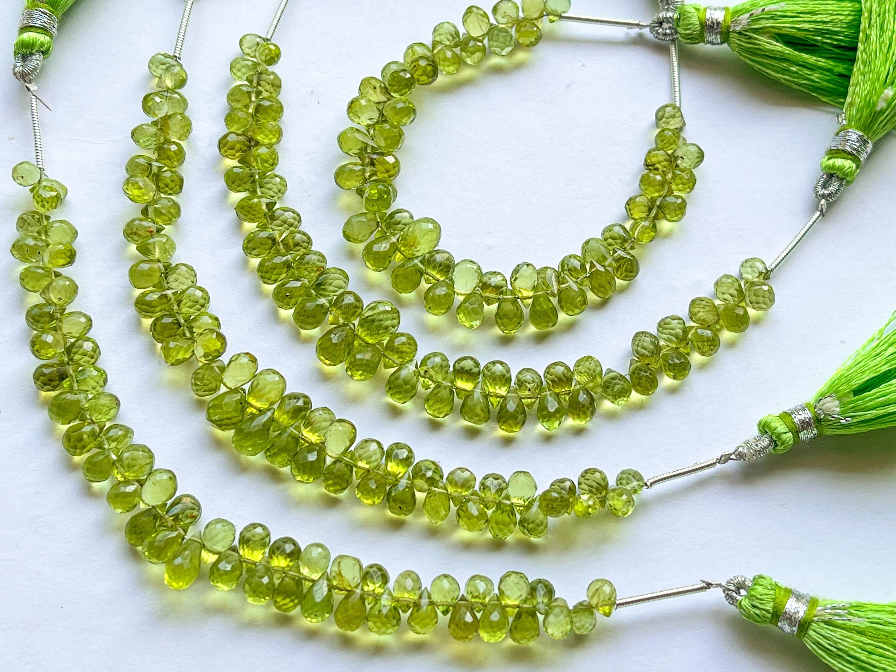 Peridot Faceted Drops