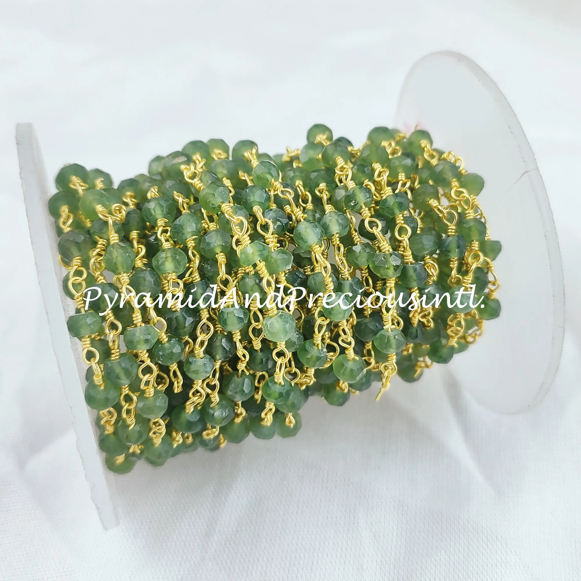 Peridot Rondelle Rosary Chain, Rondelle Gemstone Beads, Green Beaded Chain, Gold Plated Chain – SELLING BY FOOT