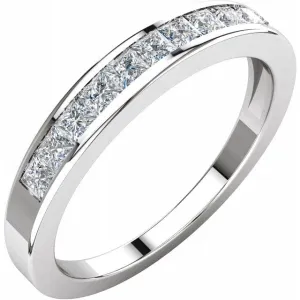 Platinum 1/2 CTW Square Diamond Anniversary Band