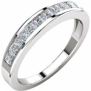 Platinum 3/4 CTW Square Diamond Anniversary Band