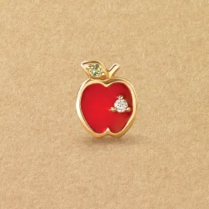 [Solo Earring] 18K/10K Apple Single Earring (Yellow Gold)