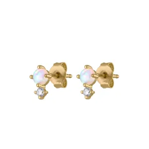 Wish and Hope Opal Studs in Gold Vermeil