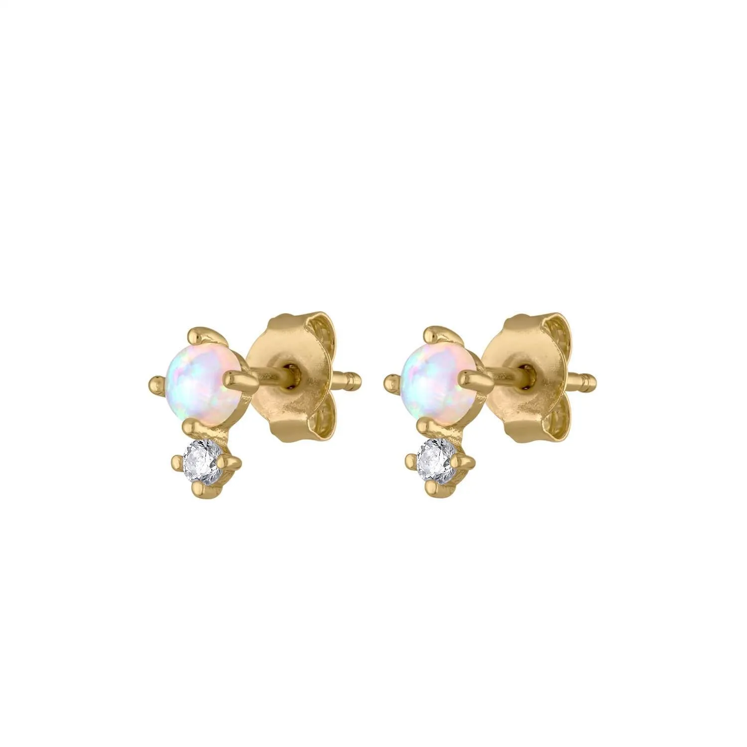 Wish and Hope Opal Studs in Gold Vermeil